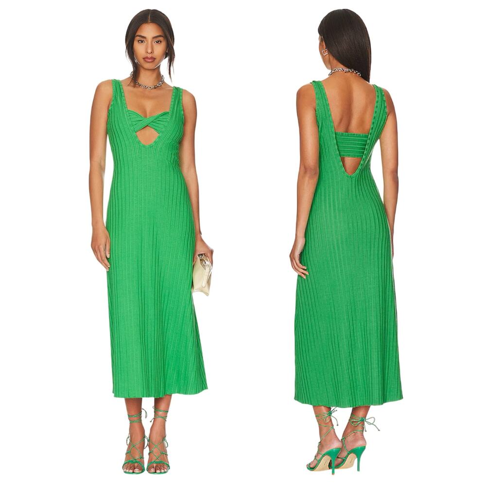 Simon Miller Duo Dress Grass Green Size Small NEW Tank Midi Beach Summer